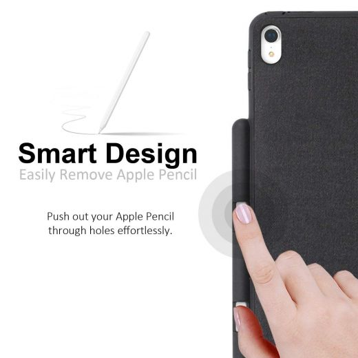 Чехол Khomo Dual Case Cover with Pencil Holder Charcoal Black для Apple iPad Pro 12.9’ (2018)