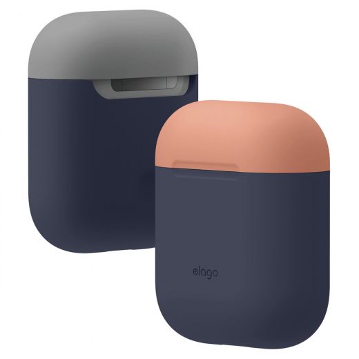 Чохол Elago Silicone Duo Case Jean Indigo/Peach/Medium Grey (EAPDO-JIN-PEMGY) для Airpods