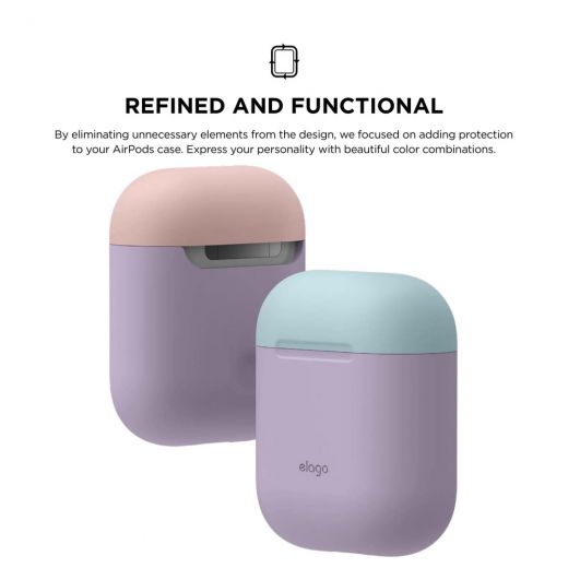 Чохол Elago Silicone Duo Case Lavender/Pastel Blue/Lovely Pink (EAPDO-LV-PBLPK) для Airpods