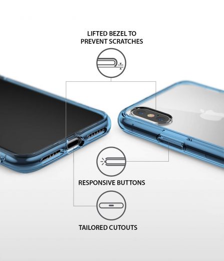 Чохол Ringke Fusion Aqua Blue для iPhone XS