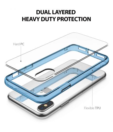 Чехол Ringke Fusion Aqua Blue для iPhone XS