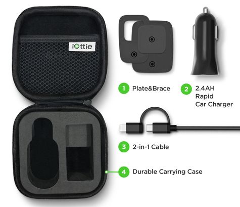 Тримач в автомобіль iOttie iTap Magnetic Mounting and Charging Travel Kit (HLTRIO110)