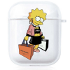 Прозрачный силиконовый чехол Hustle Case Simpsons Lisa Simpson Clear для AirPods 1 | 2