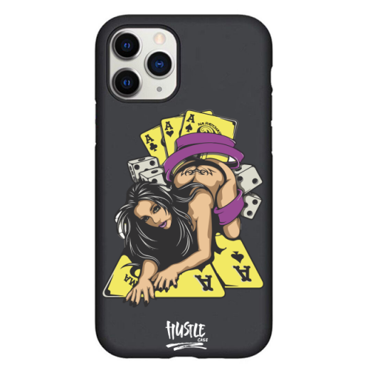 Чехол Hustle Case Girl & Cards Black для iPhone 12 | 12 Pro