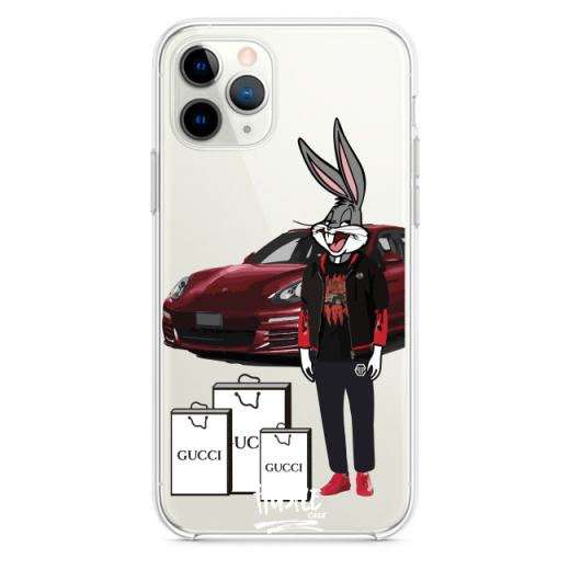 Прозрачный чехол Hustle Case Bucks Bunny Porsche Clear для iPhone 12 Pro Max
