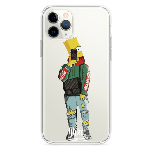 Прозрачный чехол Hustle Case Simpsons Bart Selfie Clear для iPhone 12 Pro Max