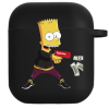 Силиконовый чехол Hustle Case Simpsons Bart Gun Black для AirPods 1 | 2