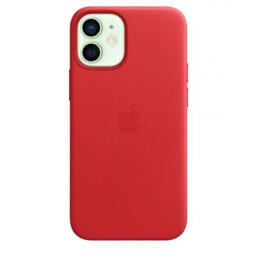 Оригинальный чехол Apple Leather Case with MagSafe (PRODUCT) Red для iPhone 12 mini (MHK73)