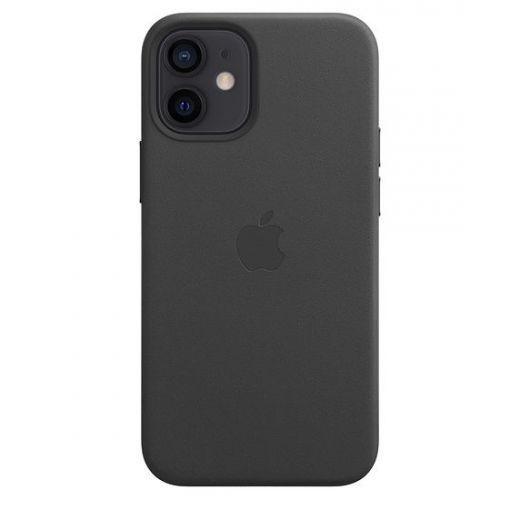 Оригинальный чехол Apple Leather Case with MagSafe Black для iPhone 12 mini (MHKA3)