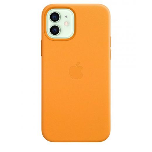 Оригинальный чехол Apple Leather Case with MagSafe California Poppy для iPhone 12 | 12 Pro (MHKC3)