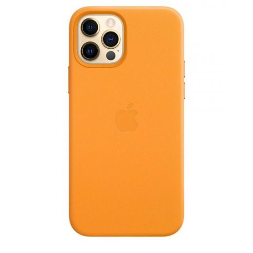 Оригинальный чехол Apple Leather Case with MagSafe California Poppy для iPhone 12 | 12 Pro (MHKC3)
