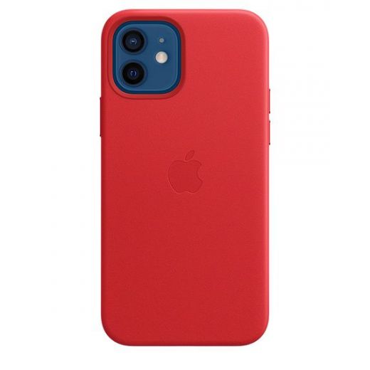 Оригінальний чохол Apple Leather Case with MagSafe (PRODUCT) Red для iPhone 12 | 12 Pro (MHKD3)