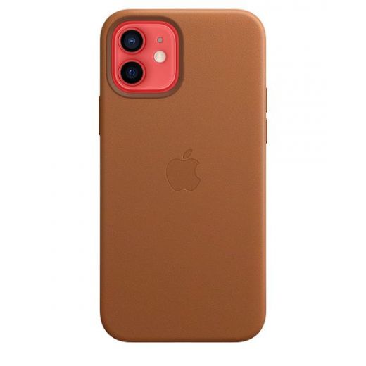 Оригинальный чехол Apple Leather Case with MagSafe Saddle Brown для iPhone 12 | 12 Pro (MHKF3)