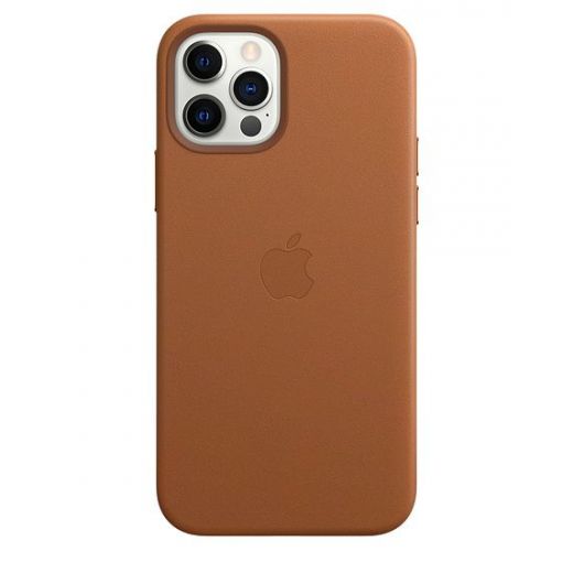 Оригинальный чехол Apple Leather Case with MagSafe Saddle Brown для iPhone 12 | 12 Pro (MHKF3)