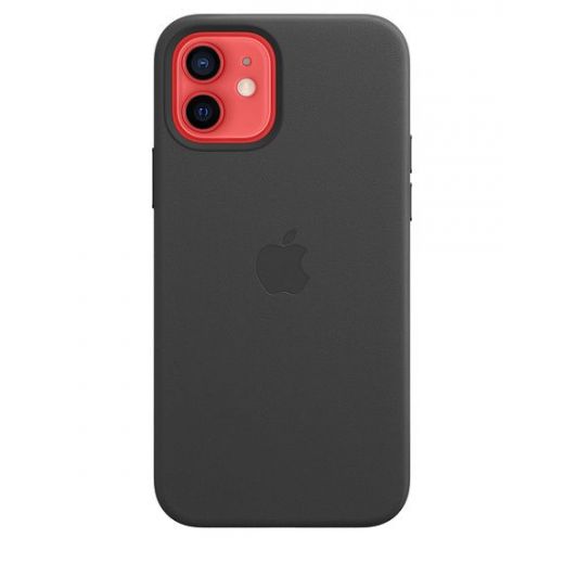 Оригинальный чехол Apple Leather Case with MagSafe Black для iPhone 12 | 12 Pro (MHKG3)