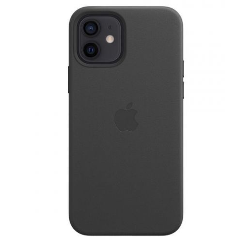 Оригинальный чехол Apple Leather Case with MagSafe Black для iPhone 12 | 12 Pro (MHKG3)
