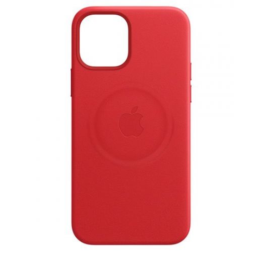 Оригинальный чехол Apple Leather Case with MagSafe (PRODUCT) Red для iPhone 12 Pro Max (MHKJ3)