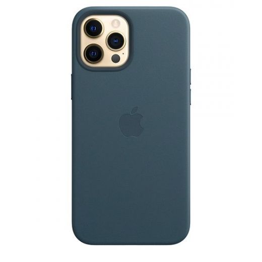 Оригинальный чехол Apple Leather Case with MagSafe Baltic Blue для iPhone 12 Pro Max (MHKK3)