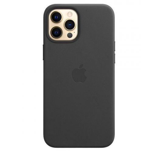 Оригинальный чехол Apple Leather Case with MagSafe Black для iPhone 12 Pro Max (MHKM3)