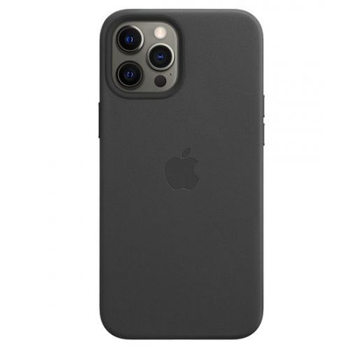 Оригінальний чохол Apple Leather Case with MagSafe Black для iPhone 12 Pro Max (MHKM3)