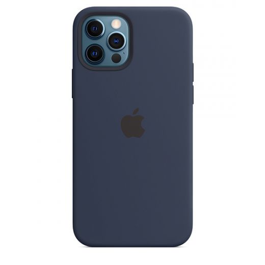 Оригинальный чехол Apple Sillicone Case with MagSafe Deep Navy для iPhone 12 | 12 Pro (MHL43)