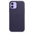 Оригинальный чехол Apple Leather Case with MagSafe Deep Violet для iPhone 12 | 12 Pro (MJYR3)
