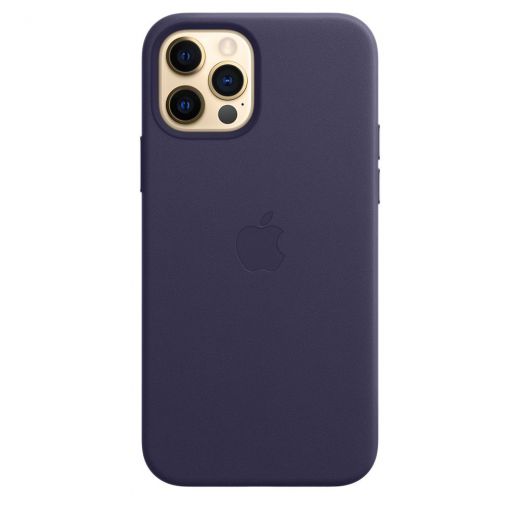 Оригінальний чохол Apple Leather Case with MagSafe Deep Violet для iPhone 12 | 12 Pro (MJYR3)
