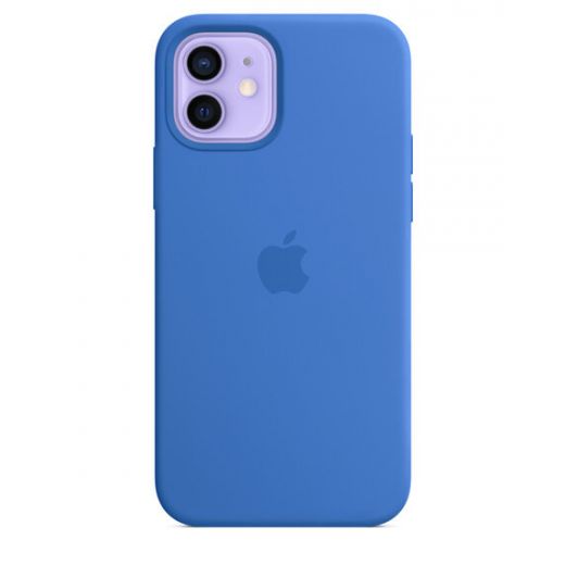 Оригинальный чехол Apple Sillicone Case with MagSafe Capri Blue для iPhone 12 | 12 Pro (MJYY3)