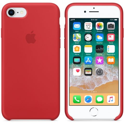 Чехол Apple Silicone Case (PRODUCT) Red (MQGP2) для iPhone 8/7
