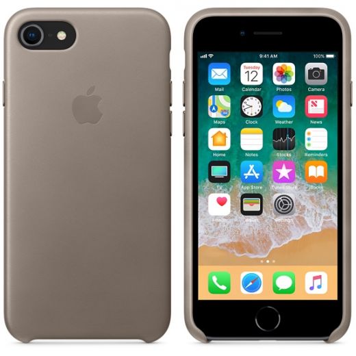 Чехол Apple Leather Case Taupe (MQH62) для iPhone 8/7