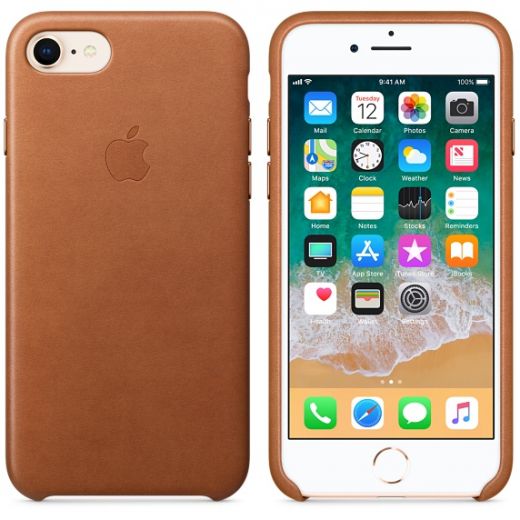Чохол Apple Leather Case Saddle Brown (MQH72) для iPhone 8/7
