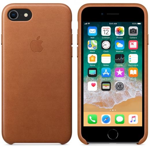 Чехол Apple Leather Case Saddle Brown (MQH72) для iPhone 8/7