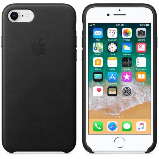 Чехол Apple Leather Case Black (MQH92) для iPhone 8/7