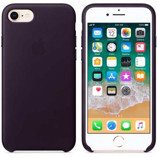 Чохол Apple Leather Case Dark Aubergine (MQHD2) для iPhone 8/7