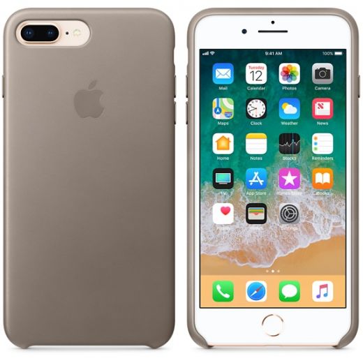 Чехол Apple Leather Case Taupe (MQHJ2) для iPhone 8 Plus / 7 Plus
