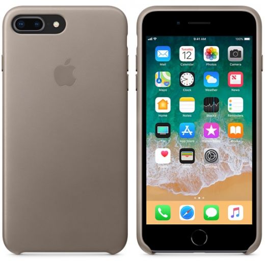 Чохол Apple Leather Case Taupe (MQHJ2) для iPhone 8 Plus / 7 Plus