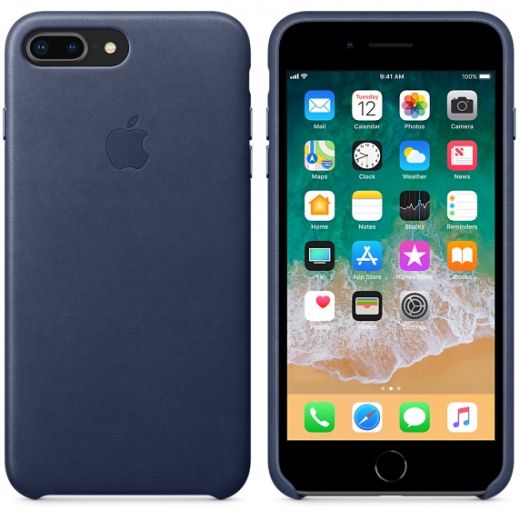Чехол Apple Leather Case Midnight Blue (MQHL2) для iPhone 8 Plus / 7 Plus