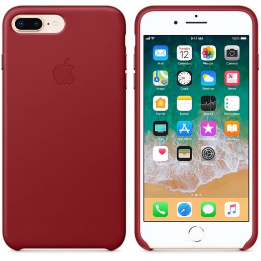 Чехол Apple Leather Case (PRODUCT) Red (MQHN2) для iPhone 8 Plus / 7 Plus