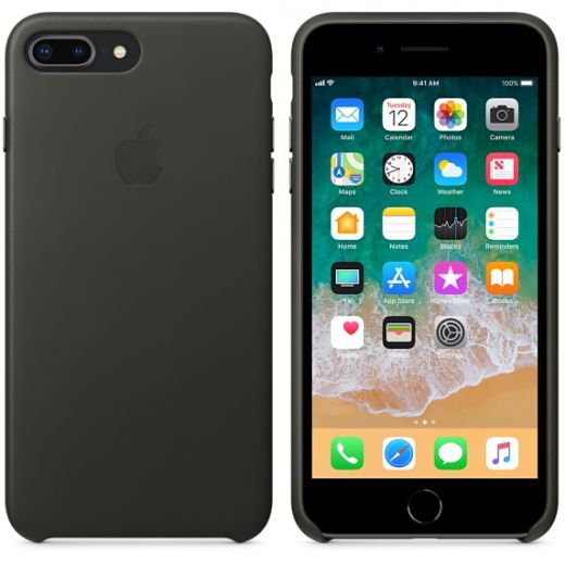 Чехол Apple Leather Case Charcoal Gray (MQHP2) для iPhone 8 Plus / 7 Plus