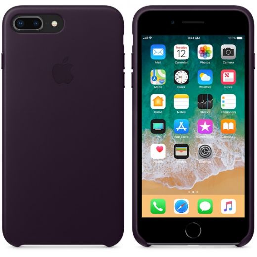 Чехол Apple Leather Case Dark Aubergine (MQHQ2) для iPhone 8 Plus / 7 Plus