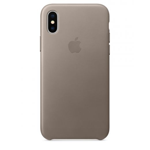 Чехол Apple Leather Case Taupe (MQT92) для iPhone X