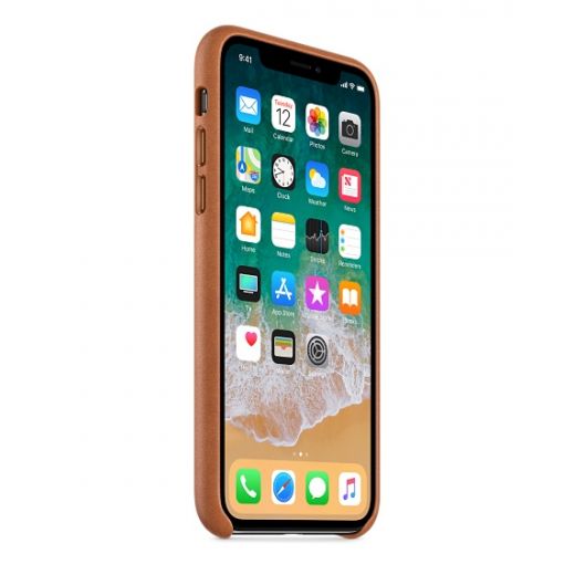 Чехол Apple Leather Case Saddle Brown (MQTA2) для iPhone X
