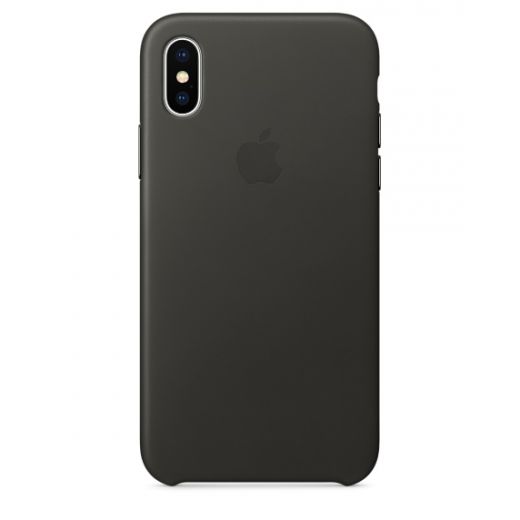 Чехол Apple Leather Case Charcoal Gray (MQTF2) для iPhone X