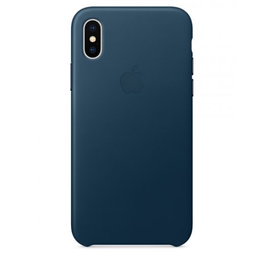 Чехол Apple Leather Case Cosmos Blue (MQTH2) для iPhone X