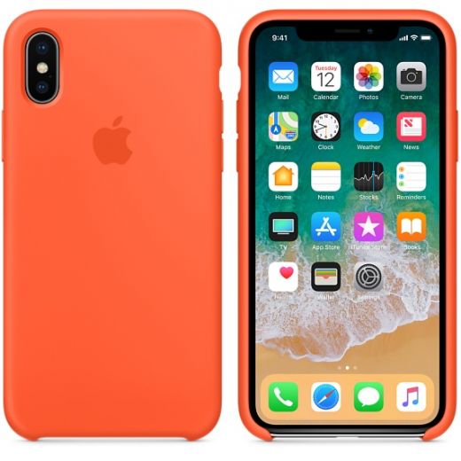 Чехол Apple Silicone Case Spicy Orange (MR6F2) для iPhone X