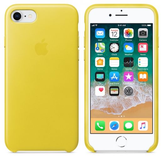 Чохол Apple Leather Case Spring Yellow (MRG72) для iPhone 8/7