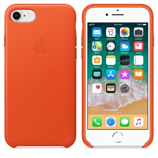 Чохол Apple Leather Case Bright Orange (MRG82) для iPhone 8/7