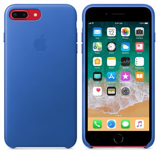 Чехол Apple Leather Case Electric Blue (MRG92) для iPhone 8 Plus / 7 Plus