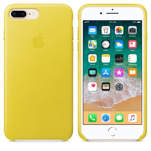 Чехол Apple Leather Case Spring Yellow (MRGC2) для iPhone 8 Plus / 7 Plus