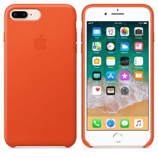 Чехол Apple Leather Case Bright Orange (MRGD2) для iPhone 8 Plus / 7 Plus